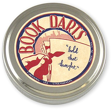 Book Darts 125 Count Tin Bronze Bookmarks - Line Book Markers