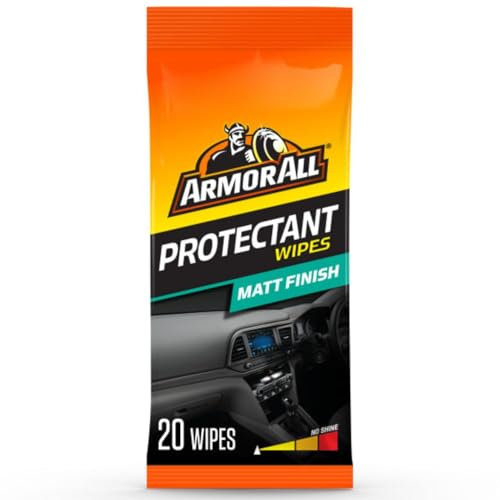Armor All, 20 Matt Protectant Wipes, Citrus Scent, Suitable for Plastic and Vinyl, Restores your Surfaces Appearance and Keeps them Protected, Ideal For Car Detailing, Made in the UK