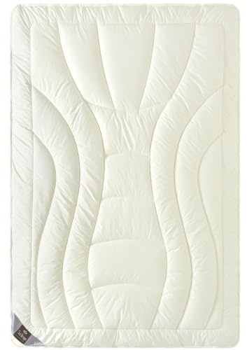 sei Design Wolle Duo Bettdecke 135x200 Premium Schafswolldecke Schurwolldecke - Winterdecke 135x200 extra warm - Steppdecke. Bezug Mako-Satin Seidenfinish, 100% Baumwolle