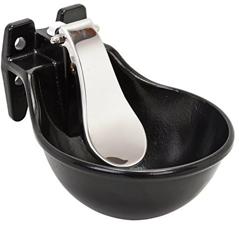 Kerbl Tränkebecken (Farbe schwarz, Wasseranschluss G1/2“, Fassungsvermögen 1,45 L, Druckzunge Edelstahl, Tränke) 221500