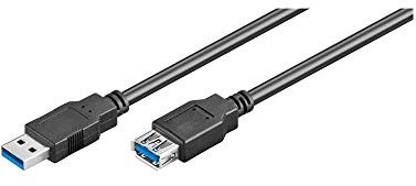 Goobay 95726 USB 3.0 Superspeed Extension Cable, Black, 5m Length