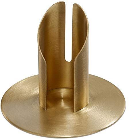 Kerzenleuchter (052.5GP) 50mm Röhren Messing Gold matt gebürstet, Kerzenhalter für Ø 5 cm Altarkerzen und Anlasskerzen