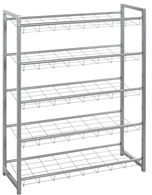 HAKU Schuhregal alu, Metall - Maße: B 80 cm x H 106 cm x T 30 cm, Style: Modern