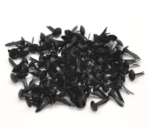 250 x runde Pastell-Nagelstifte, 9 mm x 5 mm, für Kartenanfertigung, Scrapbooking Technik, Legierung, schwarz, 9 mm