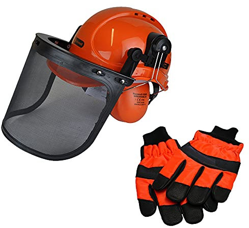 RocwooD Chainsaw Safety Helmet/Hard Set & Medium Gloves