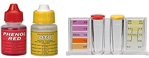 Gre 90180 - Kit d'analyse chlore/brome + pH. Convient à tous types de piscines et spas. Comprend les réactifs Oto et Phénol.