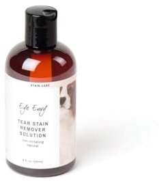 Eye Envy Tear Stain Remover Solution for Dogs. 100% Natural, Safe. Treats The Cause of Stains. Recommended by AKC Breeders, Vets, Handlers, Groomers. Contains Colloidal Silver. 237ml. Made in USA