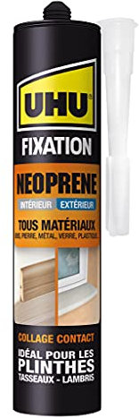 UHU Fixation néoprène - Colle extra forte & rapide pour une fixation facile et solide de toutes sortes de matériaux, beige, cartouche 350g