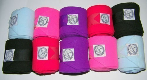 Amidale Polo Wraps Fleece Stable Bandages Horse Equestrian Leg Wraps Set Of 4 One Size Purple
