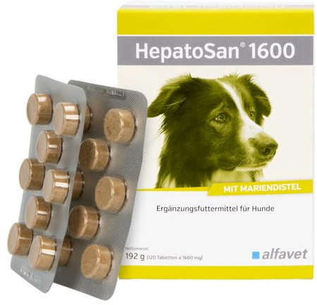 Alfavet HepatoSan 1600, unterstützt den Leberstoffwechsel, Nahrungsergänzung für Hunde, 120 Tabletten à 1600 mg