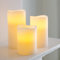 Lights4fun Set of 3 Real Wax Battery Operated Flameless LED Candles with Timer