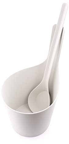 Seau et louche biocomposite, Rento, coloris blanc, green pour sauna