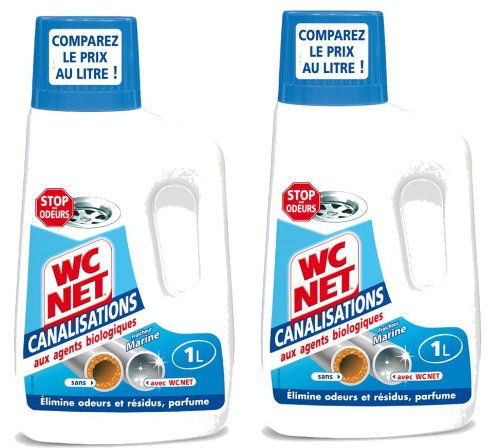 WC Net - Canalisation - Fraîcheur Marine - 1 L - Lot de 2