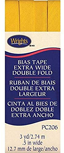 Wright Products Wrights Double Fold Bias Tape 1/2 X3yd, Yellow