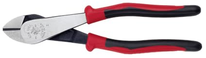 Klein Tools J248-8 Pliers, Made in USA, Diagonal Cutting Pliers with Angled Head, Short Jaws, High-Leverage Design, 8-Inch