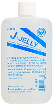 JorVet J-Jelly Veterinary Lubricant | Smooth, Clear Gel for Safe Obstetrical & Rectal Care with Methylcellulose Formula | Perfect for Dogs, Cats, Small Pets | Reusable Flask Trusted by Vet | 8 Oz