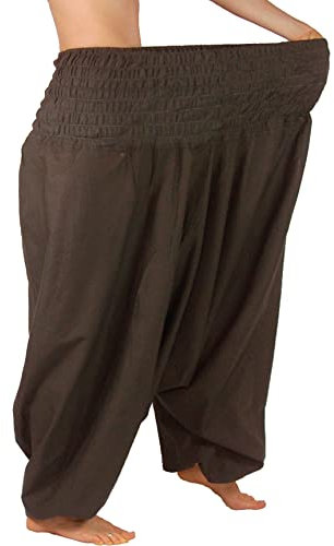 Leucht-Welten Pumphose Extragroße Aladinhose Haremshose Dunkelbraun Einheitsgröße