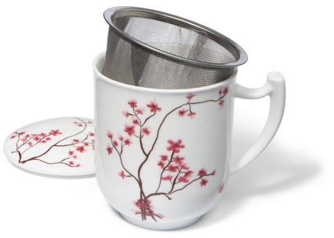 Kräuterteetasse Cherry Blossom mit Sieb - TeaLogic
