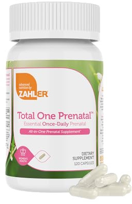 Zahler - Total One Prenatal Vitamins for Women (120 Count) Daily Multi Vitamin Prenatals with Folic Acid, Iron, Zinc & 19 Other Essential Vitamins & Minerals - Kosher Pre Natal Multivitamin Capsules