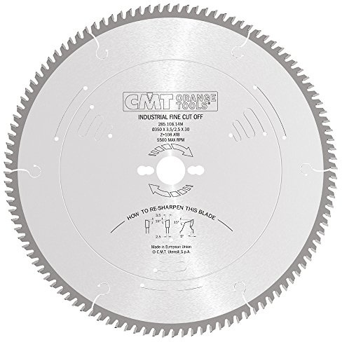 CMT Orange Tools cirkelsågblad HW 350 x 3,5/2,5 x 30 Z=108 15°ATB – 285.108.14M – för tvärsnitt/finsnitt
