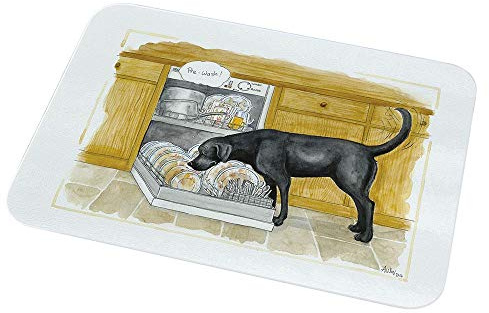 Alisons Animals Glass Worktop Protector, 40x30cm, Medium, Pre-Wash