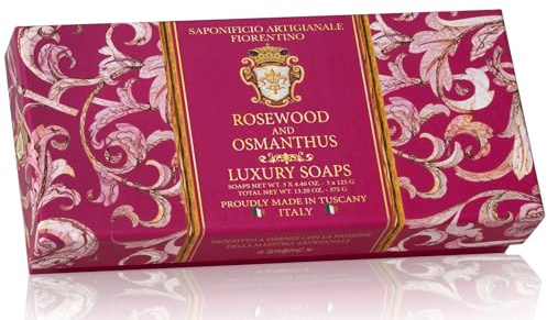 Saponificio Artigianale Fiorentino, Saponette, Rosewood and Osmanthus, Luxury Soaps