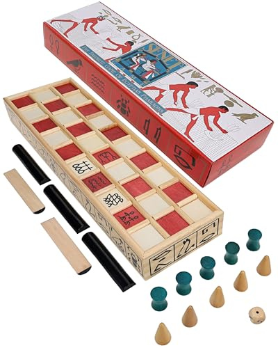 WE Games Senet Egyptian Board Game – Handcrafted Solid Wood Senet Set for Historical Education, Cultural Appreciation & Strategy – Ancient Game for Friends