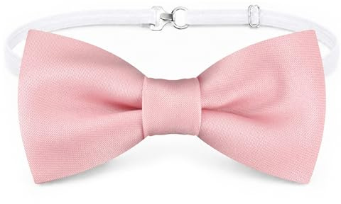 TigerTie - Småbarn, babyfluga i enfärgad, enfärgad med elastiskt band, 29 till 40 cm, justerbar halsomkrets + förvaringslåda, ROSA