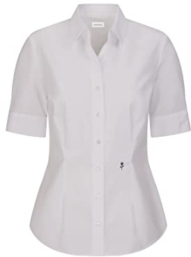 Seidensticker Damen Bluse - Hemdbluse - Kelchkragenbluse - Klassisch - Elegant - Bügelleicht - Slim Fit - Kurzarm - Uni - 100% Baumwolle