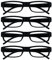 The Reading Glasses Company Die Lesebrille Unternehmen Schwarz Leicht Komfortables Leser Wert 4er-Pack Designer Stil Herren Frauen UVR4PK032 +3,00