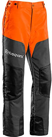 Husqvarna - Pantaloni da lavoro dotati di tasche con chiusura a zip e bottoni per le bretelle, protezione antitaglio classe 1 (20 m/s), ideali per attività di potatura, nero (nero), 36-38