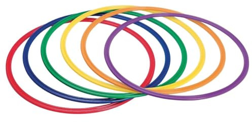 S&S Worldwide 19 Flat Agility Rings/Hoops. Virtually Unbreakable Rings for Agility Drills and Toss Targets. Super Durable One-Piece Injection Molded Polypropylene. Set of 6 Different Colors.