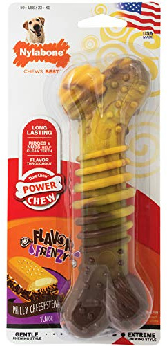 Nylabone Extreme Tough Dog Chew Toy Bone, Durable, Cleans Teeth, Beef & Cheese, X-Large, for Dogs Over 23 kg