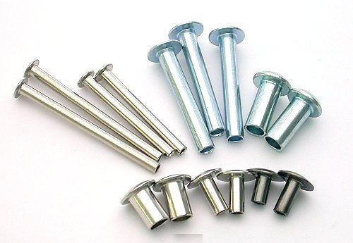 18-8 Stainless Steel Semi-Tubular Rivet, 1/8 Body Diam, 7/8 Length, 7/32 Head Diam, Oval Head Style, 100 Piece Box