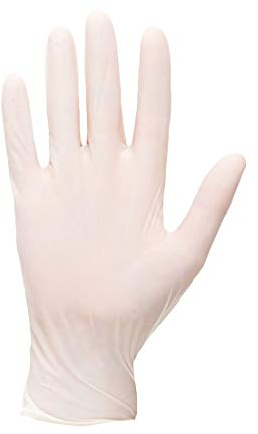 Portwest Guantes Desechables De Látex, Con Polvo, Tamaño: L, Color: Blanco, A910WHRL