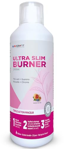 EAFIT MINCEUR Ultra Slim Burner - Complément Alimentaire Bien Être, Formule Minceur + Anti-Retention d'Eau - Perte de Poids Naturelle et Sculpture du Corps - Fabriqué en France - Saveur Fruitée 500ml