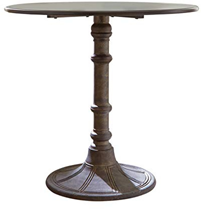 Coaster Home Furnishings - Oswego - Metal, Engineered Wood - Round Dining Table with Metal Pedestal in Antique Bronze Finish - Dining Room - 30-Inch - Bronze - 100063