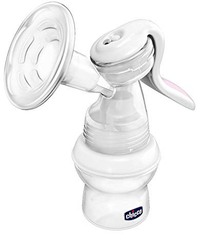 Chicco Natural Feeling Handmilchpumpe, Komfortable und Schnelle Stillpumpe, Einfaches Abpumpen der Milch, Ergonomische Form, mit Geneigtem Sauger und Hermetischem Deckel, Wird zur Babyflasche - 150 ml