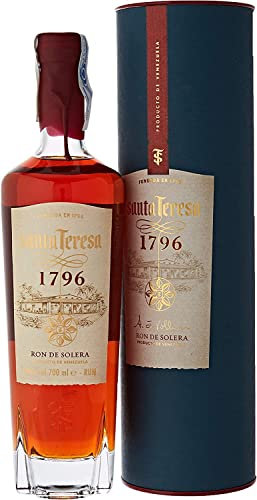 Ron de solera con triple añejamiento Santa Teresa 1796, 40 % vol., 70 cl / 700 ml, ron oscuro venezolano super premium Single State acabado en barricas de roble