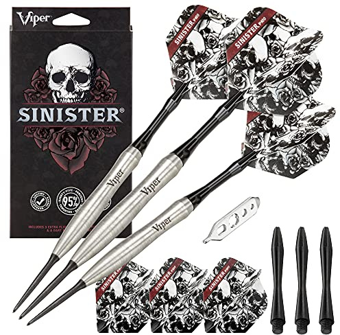 Viper by GLD Products Sinister 95% Tungsten Steel Tip Darts, 24 Grams,Silver,23-3809-24
