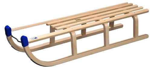 Rix Holzschlitten Davos 110 cm, Set mit Lehne und Leine