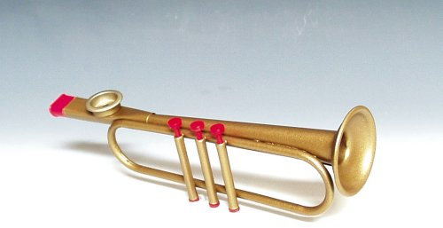 Music Treasures Co. Trompete Vintage Kazoo, Kazoo, C-Dur, Metall, Bronze, Gold, Poliert, Antik