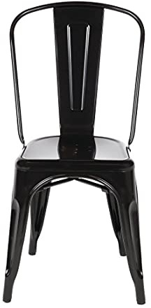 Bolero Black Steel Bistro Side Chair Pack of 4