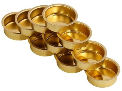 Teelichthalter Messing Ø 40mm / 18mm tief - Teelicht Tülle für Standard Teelichtkerzen. Ein echtes deutsches Qualitätsprodukt., Größe:10er Set