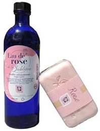 TERRE DE ROSE - Lot Eau de rose + savon 150g - produits artisanaux français - made in France - cosmétiques naturelles - 100% d'origine végétale - douceur et naturel