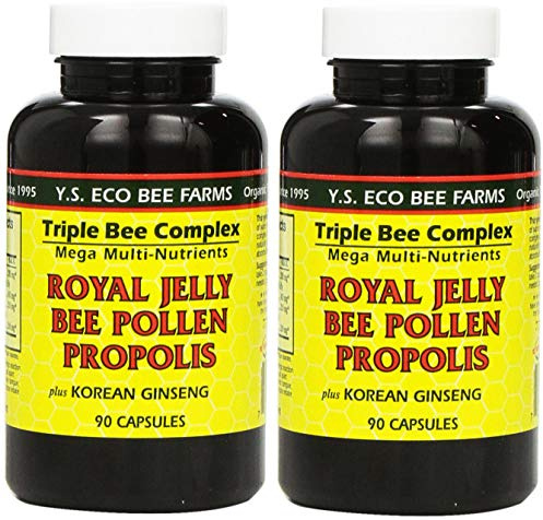 YS Eco Bee Farms, Royal Jelly Bee Pollen Propolis plus Korean Ginseng, 90 Capsules (2Pack)
