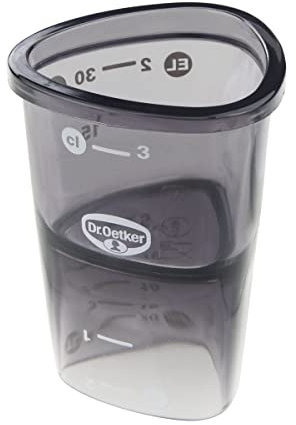 Dr. Oetker Messbecher 4 cl, Messkanne aus robustem Kunststoff, dreiecksförmiger Messbecher mit vielfältiger Skalierung, Maßangaben in cl und EL, (Maße: 5x7x5 cm), (Farbe: blau), Menge: 1 Stück
