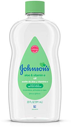 Johnson's Baby Oil With Aloe Vera & Vitamin E For Dry Skin, 20 oz.