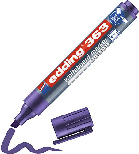 edding 363 Whiteboardmarker - violett - 1 Whiteboard Stift - Keilspitze 1-5 mm - Boardmarker abwischbar - für Whiteboard, Flipchart, Magnettafel, Pinnwand, Memoboard - Sketchnotes