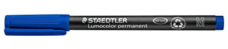 STAEDTLER Lumocolor Universal Pen, Medium, Felt Tip, Permanent Marker, 1.0mm, Blue 317-3